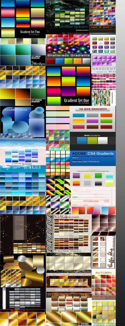 Мегапак новейших градиентов для фотошопа